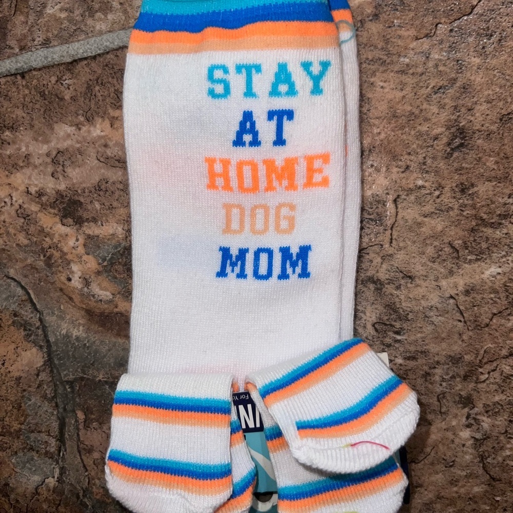 Pet Lover Pet & Owner Matching Socks – “Stay at Home Dog Mom” Print - Picture 2 of 3